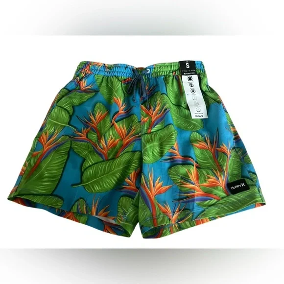 NWT Hurley Men’s Phantom Eco Poolside Tropical Print 16” Outseam Board Shorts S - Picture 2 of 6